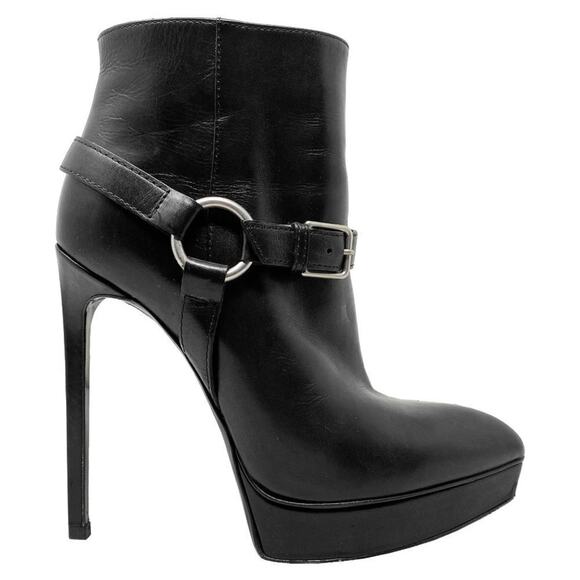 Saint Laurent Janis 120 Harness Platform Leather Boots Black Size 36 - Picture 3 of 8